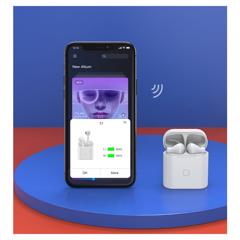 Bluetooth slusalice QCY T7 bele