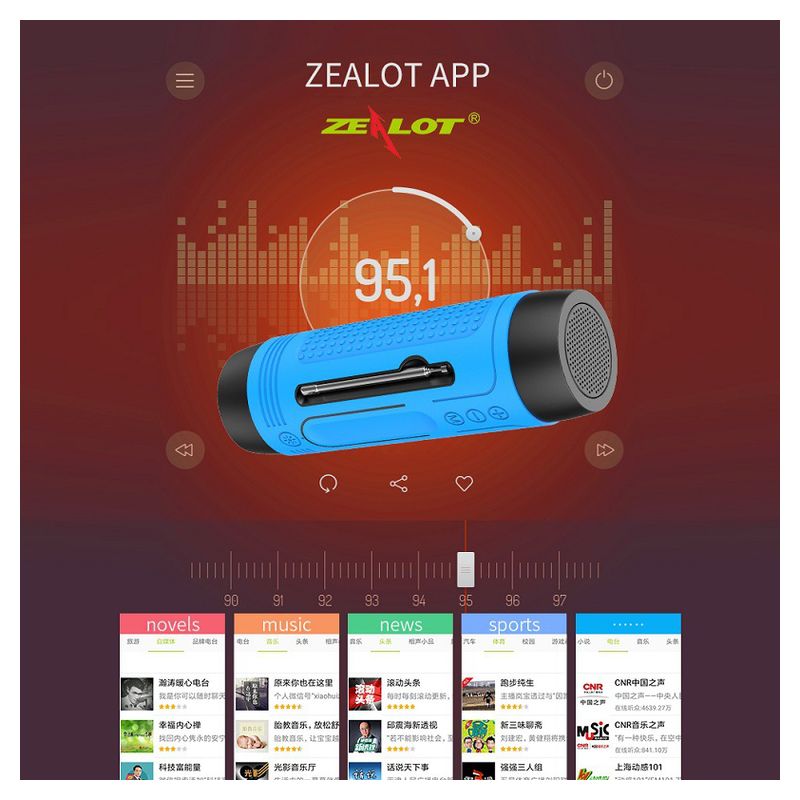 Bluetooth zvucnik A2 sa LED lampom crveni