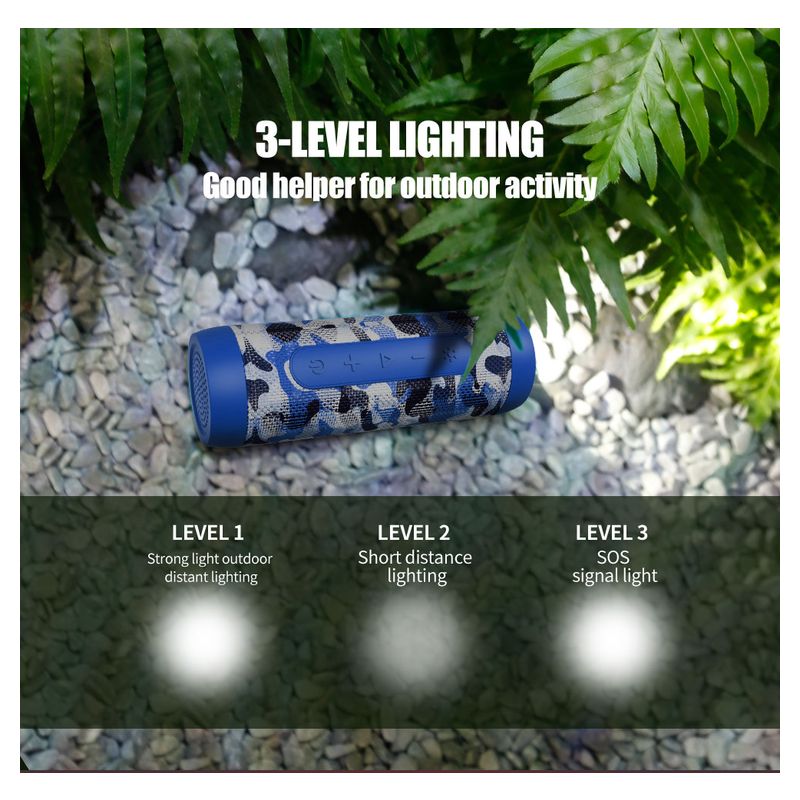 Bluetooth zvucnik S22 sa LED lampom army plavi