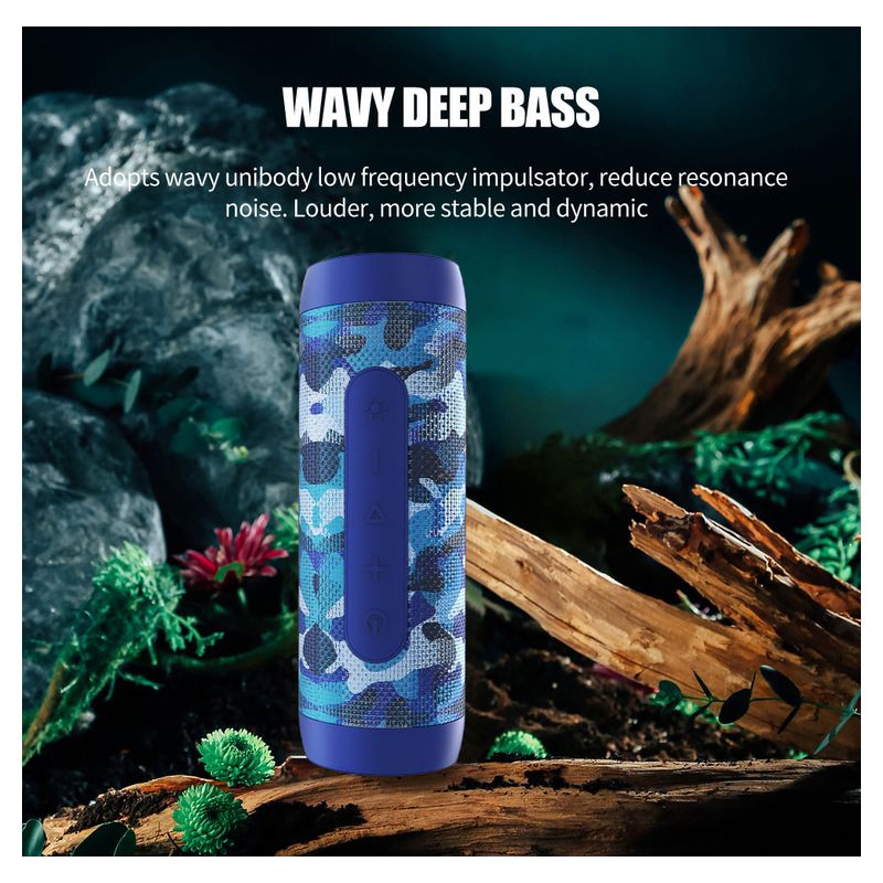 Bluetooth zvucnik S22 sa LED lampom army plavi