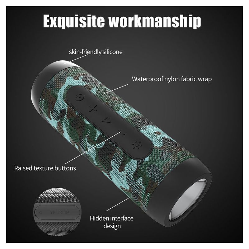 Bluetooth zvucnik S22 sa LED lampom army plavi