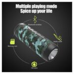 Bluetooth zvucnik S22 sa LED lampom army plavi - Slika 6