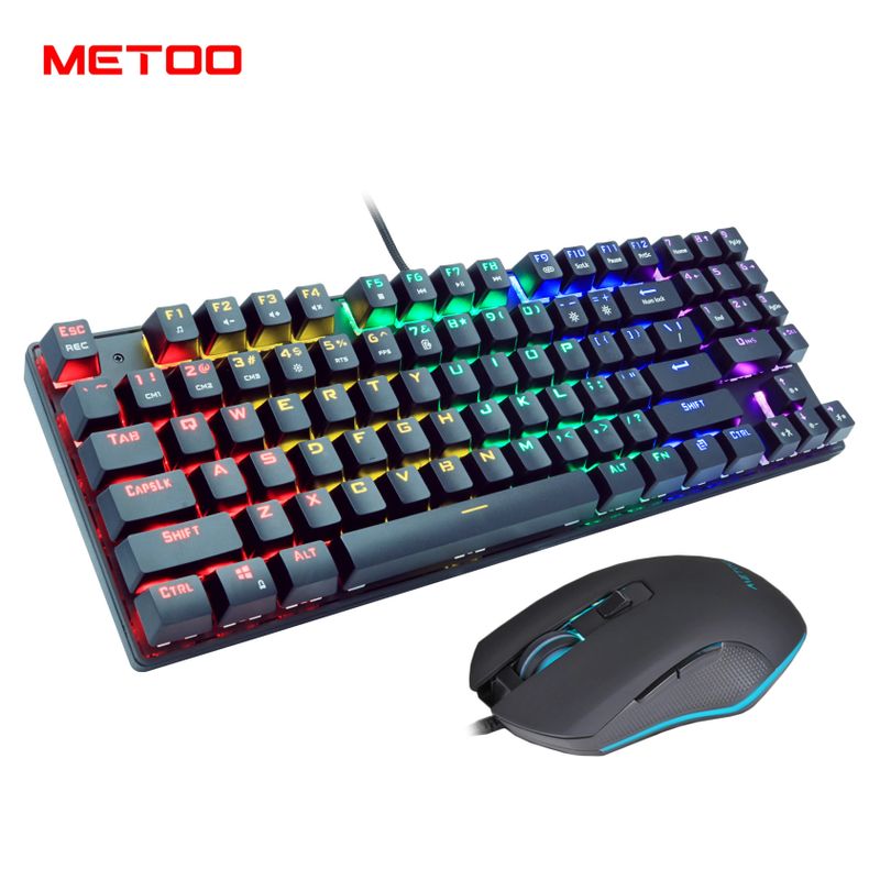 Combo mis i tastatura mehanicka METOO Z55 RGB crna