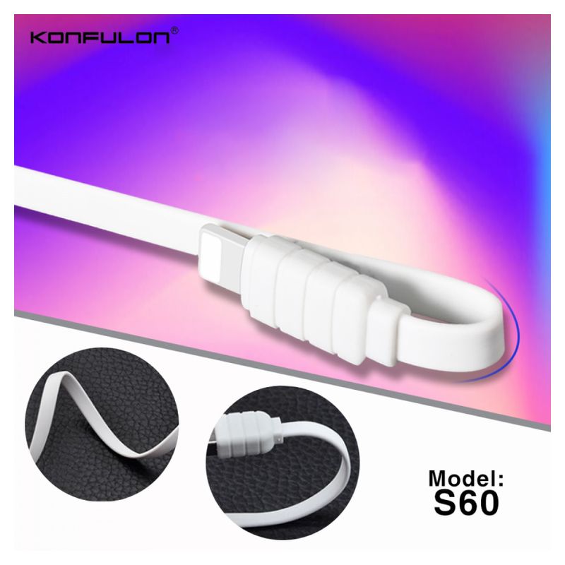 Data kabl KONFULON S60 2u1 za iPhone lightning/iPhone lightning beli 1.2m