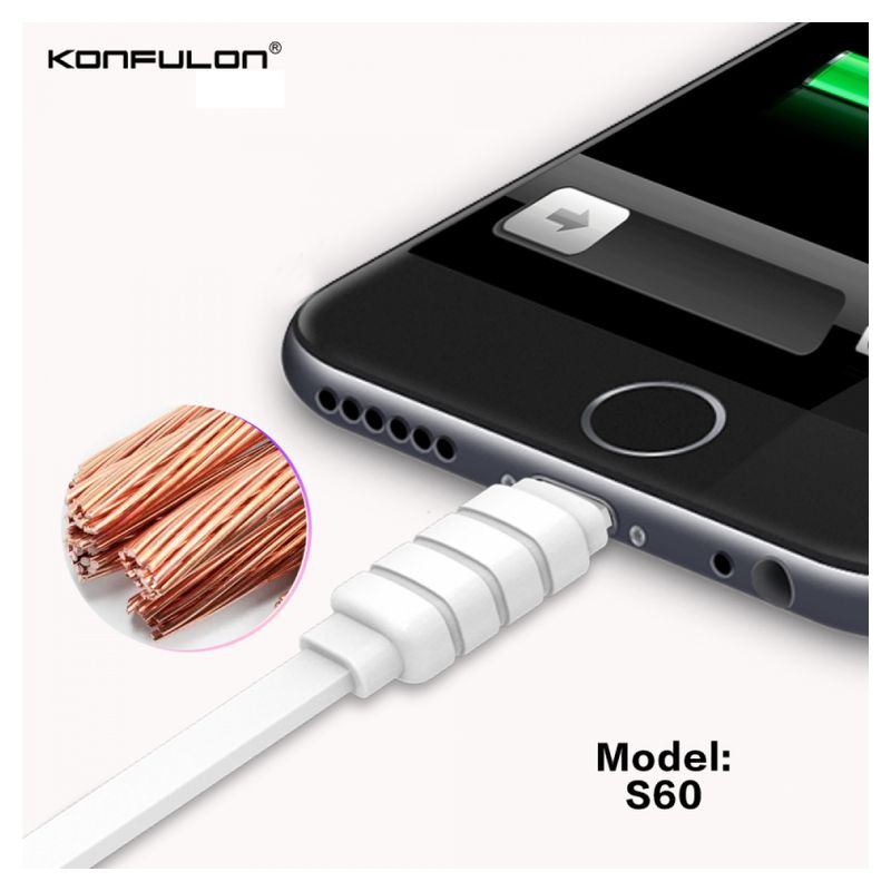Data kabl KONFULON S60 2u1 za iPhone lightning/iPhone lightning beli 1.2m