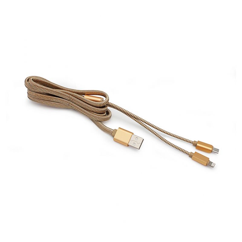 Data kabl LDNIO LC86 za iPhone lightning/micro USB zlatni 1m