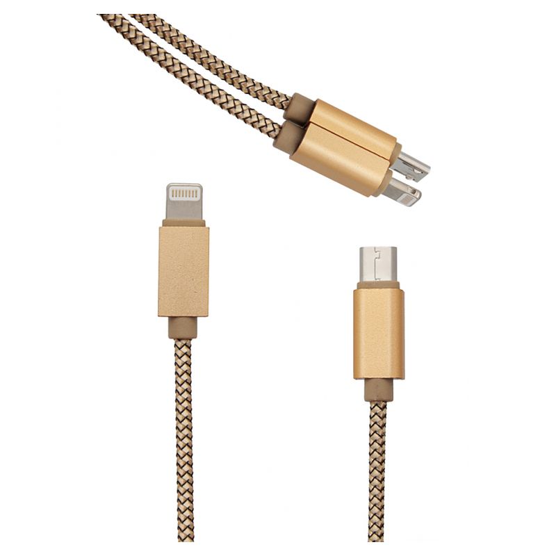 Data kabl LDNIO LC86 za iPhone lightning/micro USB zlatni 1m