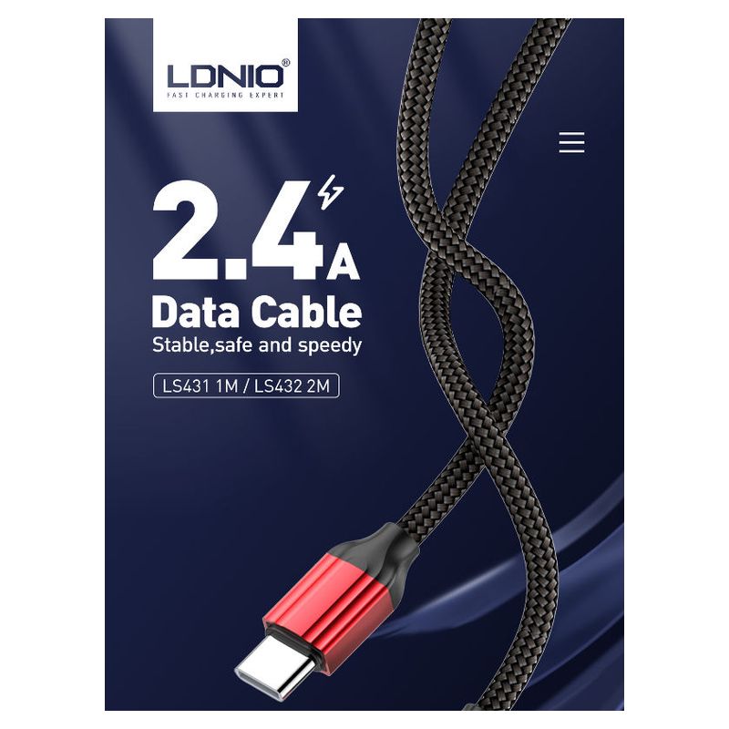 Data kabl LDNIO LS431 iPhone lightning sivi 1m