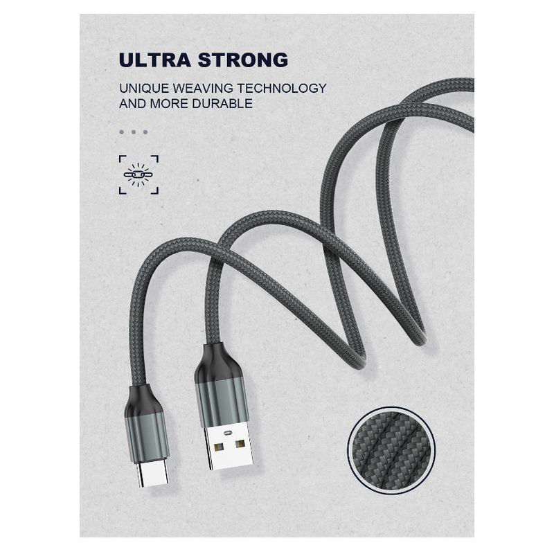 Data kabl LDNIO LS431 micro USB sivi 1m