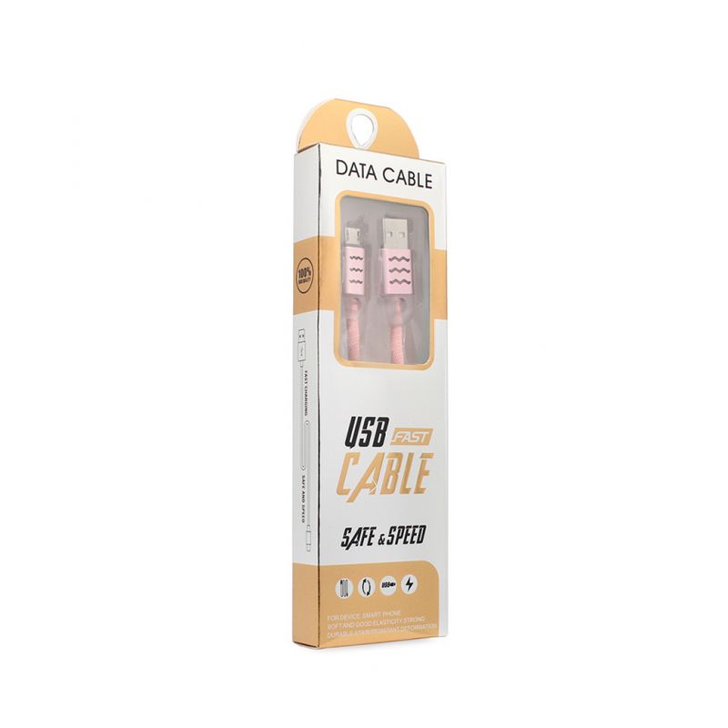 Data kabl Lux micro USB pink 1m