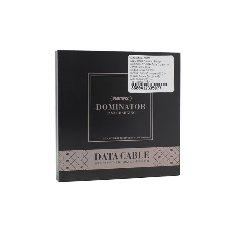 Data kabl REMAX Dominator RC-064a Type C zlatni 1m