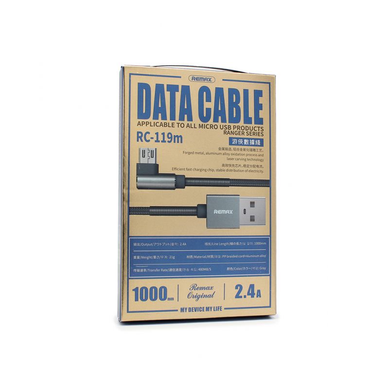 Data kabl REMAX Ranger RC-119m micro USB sivi 1m