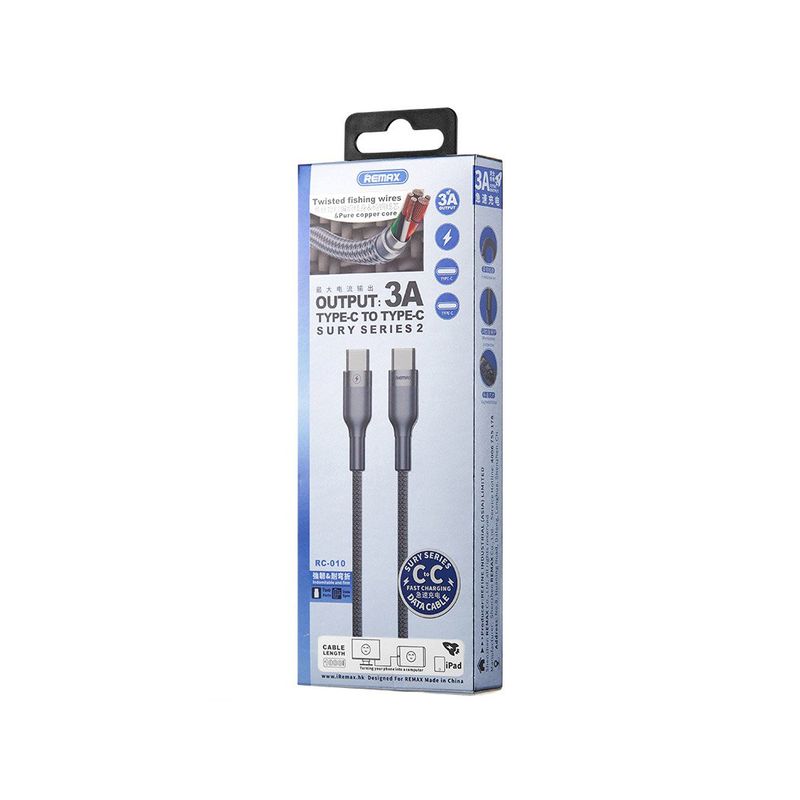 Data kabl REMAX RC-010 PD Type C 3A sivi 1m