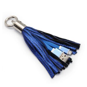 Data kabl sa priveskom micro USB plavi