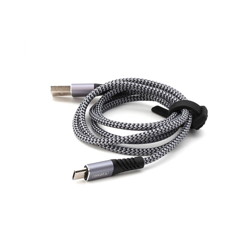 Data kabl T-phox Jagger T-M814 Micro USB 2.4A sivi 1m