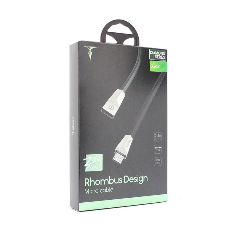Data kabl T-phox T-M808 Diamond micro USB crni 1.2m