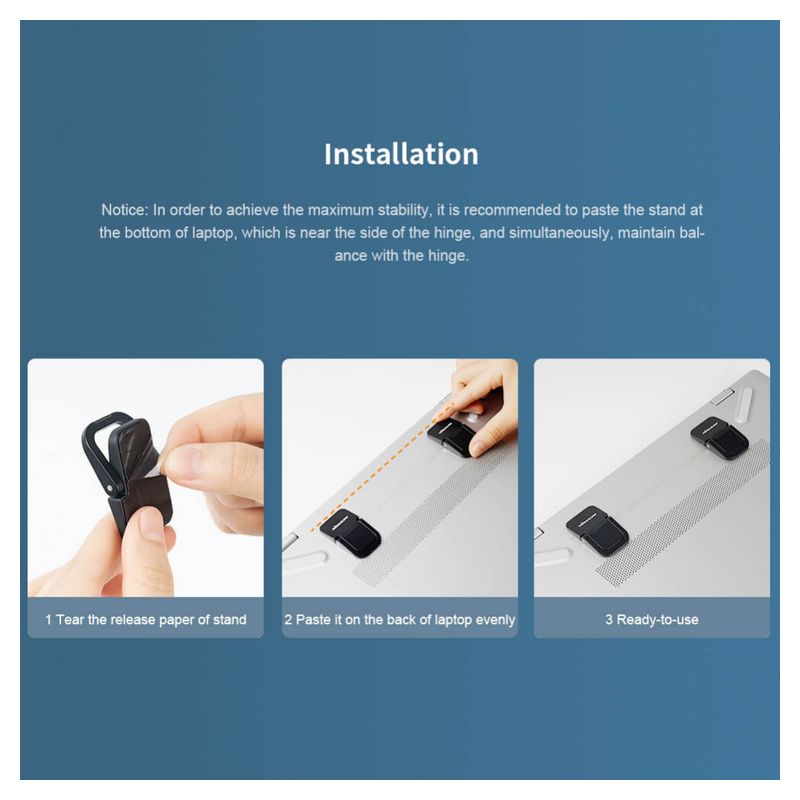 Dodatni podizaci za laptop Nillkin Bolster srebrni