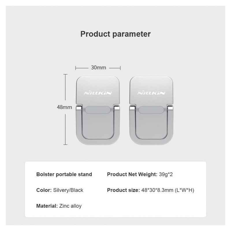 Dodatni podizaci za laptop Nillkin Bolster srebrni