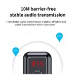 FM transmiter Y4 USB TF Bluetooth 5.0, call ID, modlularni,  handsfree crni - Slika 5