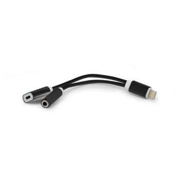 Iphone lightning adapter za slusalice i punjenje crni