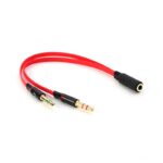 Kabl splitter 3.5mm za mikrofon I zvucnike crveni