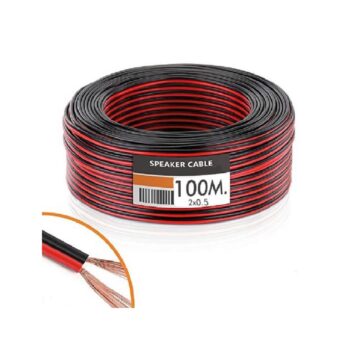 Kabl za zvucnike crno crveni 2x0.5mm copper 100m