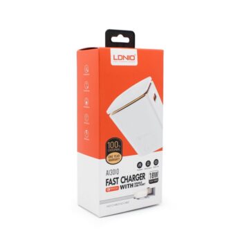 Kucni punjac LDNIO A1301Q Quick Charge 3.0 2.4A sa iPhone lightning kablom beli