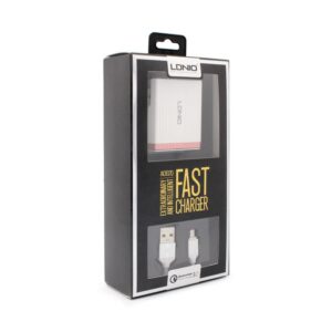 Kucni punjac LDNIO A1302Q Quick Charge 3.0 2.4A sa micro USB kablom beli