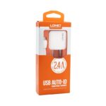 Kucni punjac LDNIO A2201 2xUSB 5V 2.4A + adapter sa iPhone lightning kablom beli