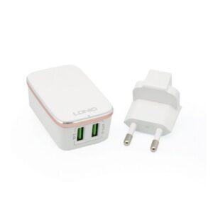 Kucni punjac LDNIO A2204 2xUSB 5V 2.4A sa micro USB kablom beli