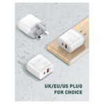 Kucni punjac LDNIO A2421C 22.5W PD + Fast Charger sa Type C na iPhone lightning kablom beli - Slika 11