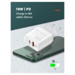 Kucni punjac LDNIO A2421C 22.5W PD + Fast Charger sa Type C na iPhone lightning kablom beli - Slika 7
