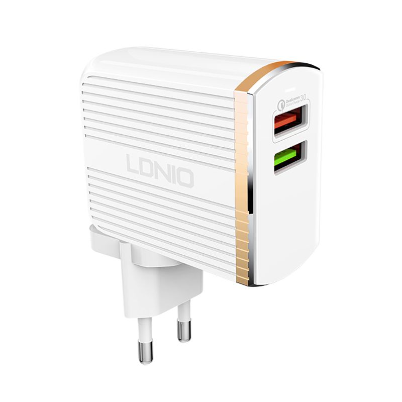 Kucni punjac LDNIO A2502Q Quick Charge 3.0 2xUSB 5V 2.4A sa micro USB kablom beli