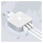 Kucni punjac LDNIO A3310Q 3xUSB + QC3.0 sa iPhone kablom - Slika 2