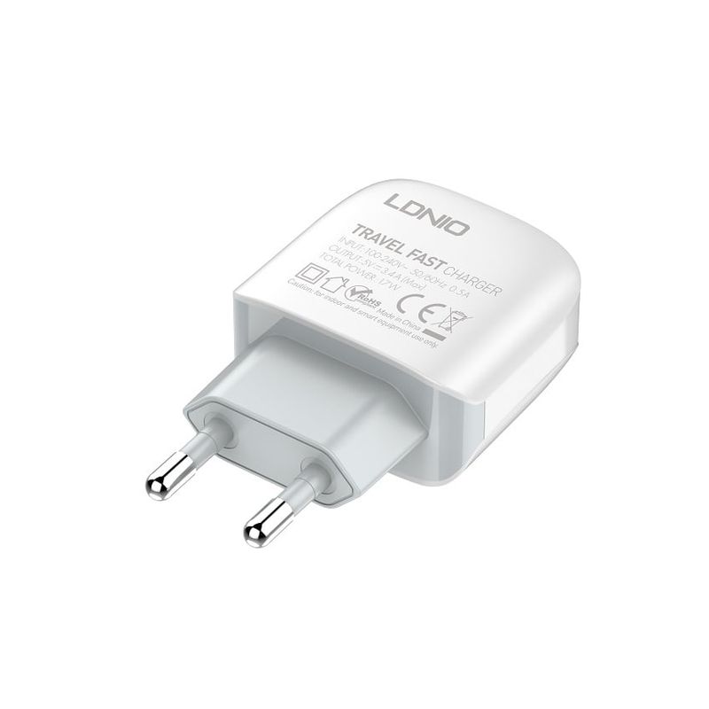 Kucni punjac LDNIO A3312 3xUSB 5V 3.4A 17W sa micro USB kablom beli