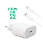 Kucni punjac PD Fast charger 20W 3A za iPhone 11/12 lightning beli HQ AA