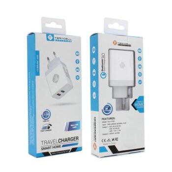 Kucni punjac Teracell Evolution TC-03 QC3.0 2.4A sa micro USB kablom beli
