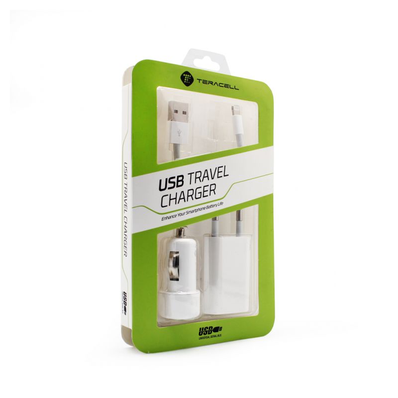 Kucni punjac Teracell za iPhone lightning 3u1 5V 1A beli