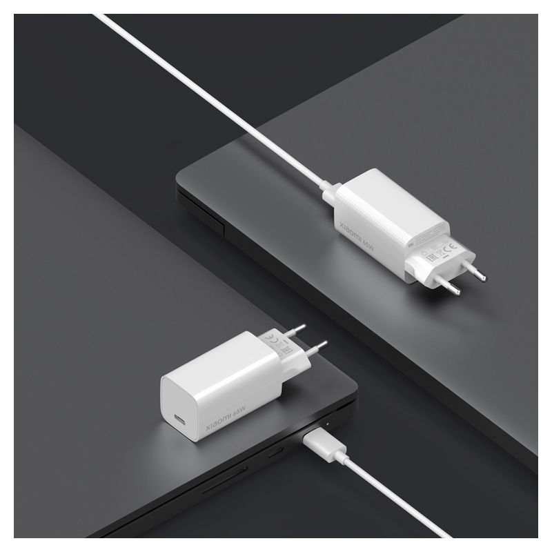 Kucni punjac Xiaomi PD 65W sa Type C kablom beli