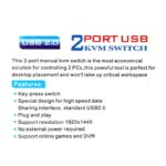 KVM switch 2 PC-a na isti monitor,mis,tastaturu JWD-SP27 - Slika 7