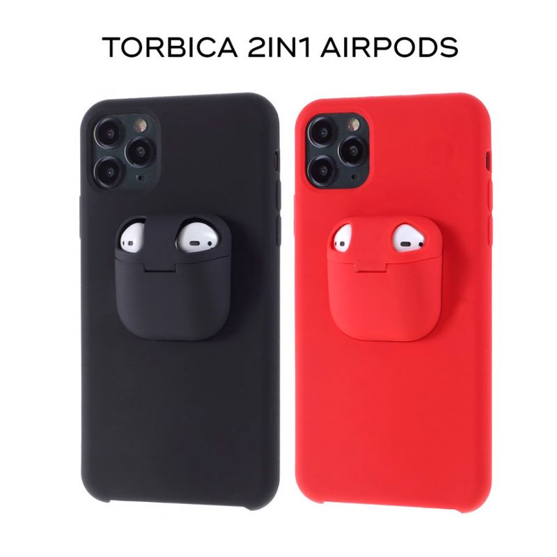 Maskica 2in1 airpods za iPhone XR crvena Maskica 2in1 airpods za iPhone XR crvena - Slika 1