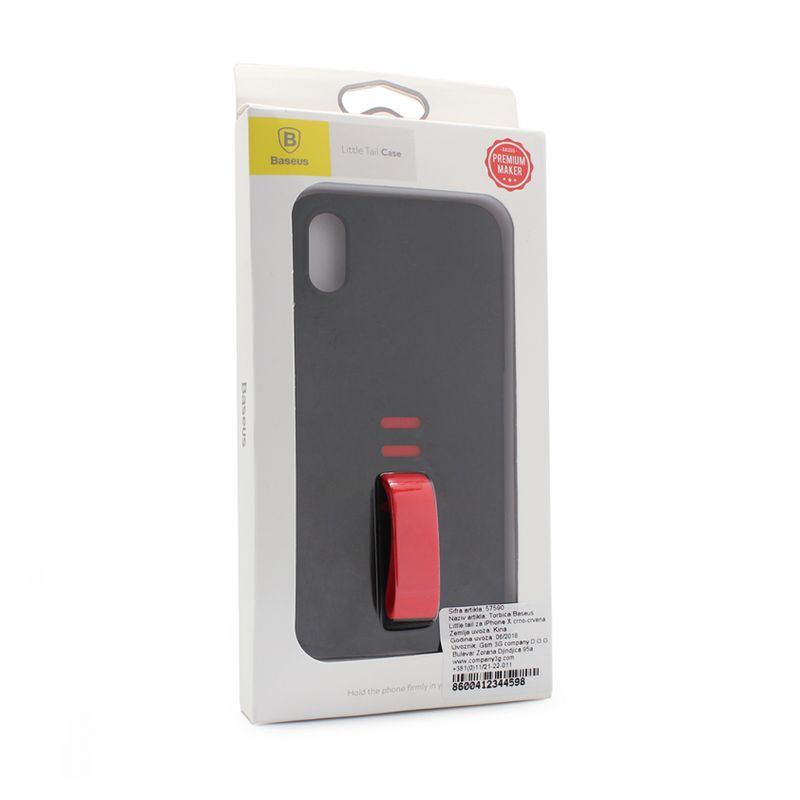 Maskica Baseus Little tail za iPhone X crno-crvena