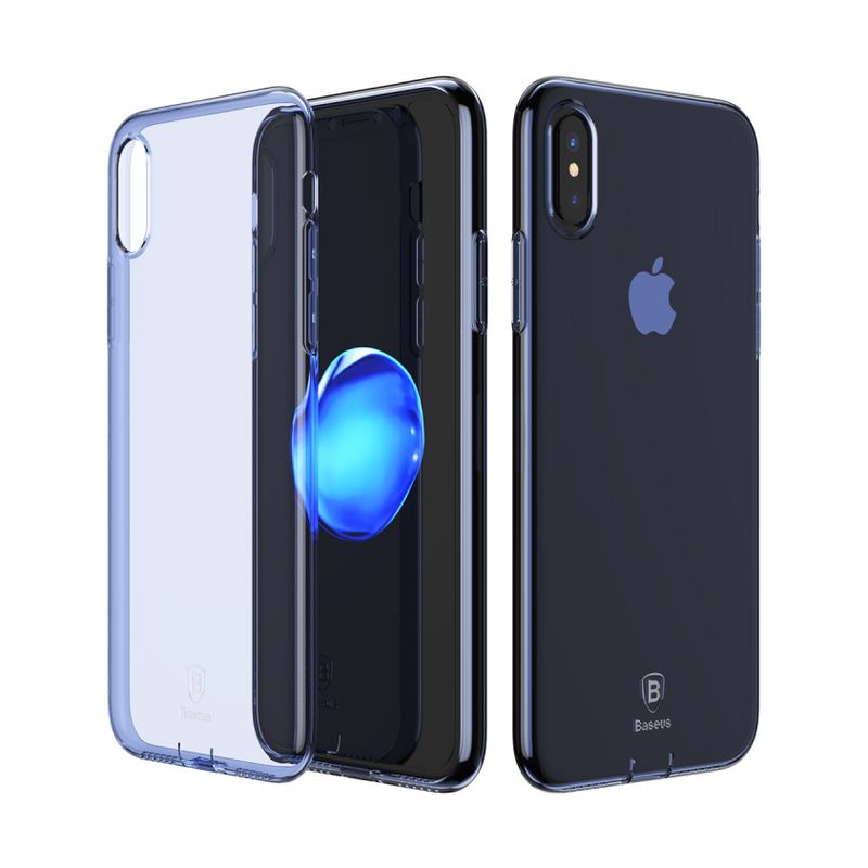 Maskica Baseus Simple with pluggy za iPhone X plava
