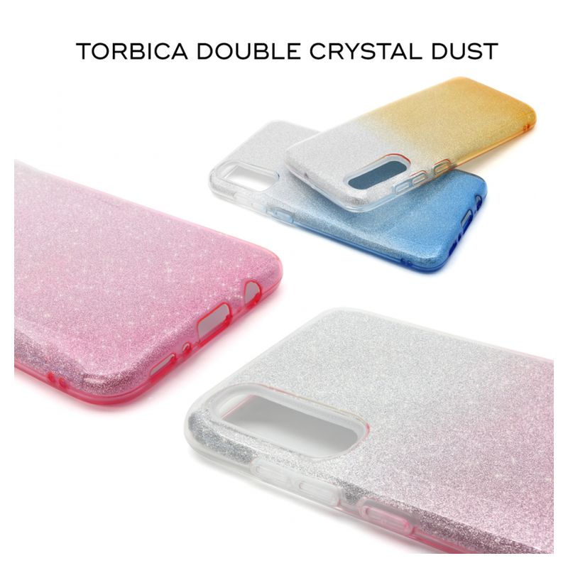 Maskica Double Crystal Dust za Huawei P40 Lite/Nova 6 SE roze srebrna