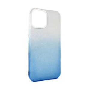 Maskica Double Crystal Dust za iPhone 12 6.7 plavo srebrna