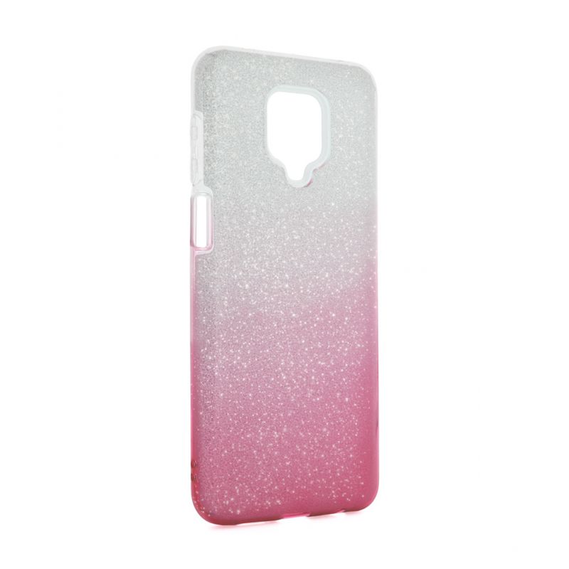 Maskica Double Crystal Dust za Xiaomi Redmi Note 9 Pro/Note 9 Pro Max/Note 9S roze srebrna