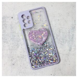 Maskica Glitter Heart za Samsung A725F/A726B Galaxy A72 4G/5G (EU) ljubicasta