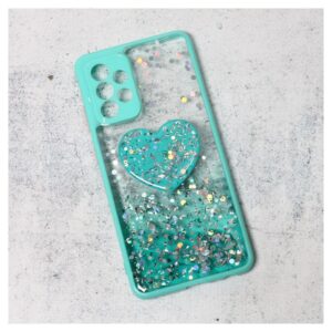 Maskica Glitter Heart za Samsung A725F/A726B Galaxy A72 4G/5G (EU) zelena