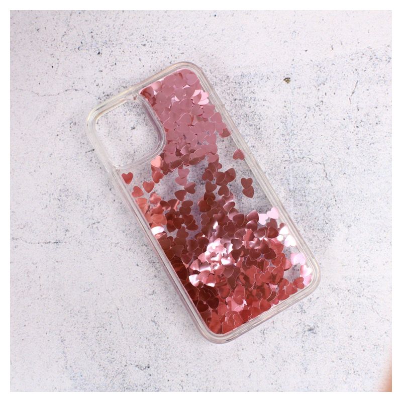 Maskica Liquid Heart za iPhone 12 Mini 5.4 roze Maskica Liquid Heart za iPhone 12 Mini 5.4 roze - Slika 1