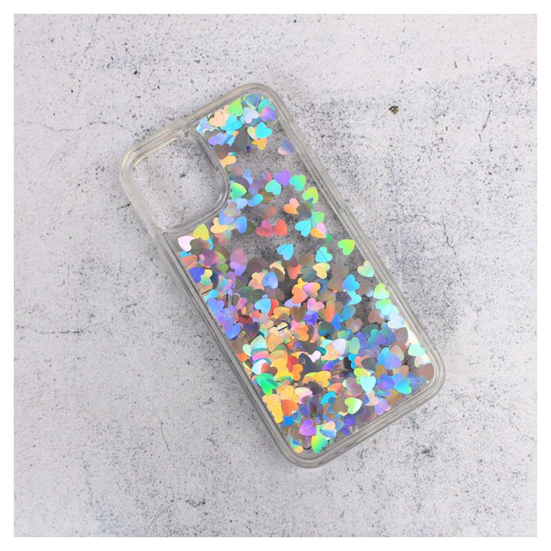 Maskica Liquid Heart za iPhone 12 Mini 5.4 srebrna Maskica Liquid Heart za iPhone 12 Mini 5.4 srebrna - Slika 1